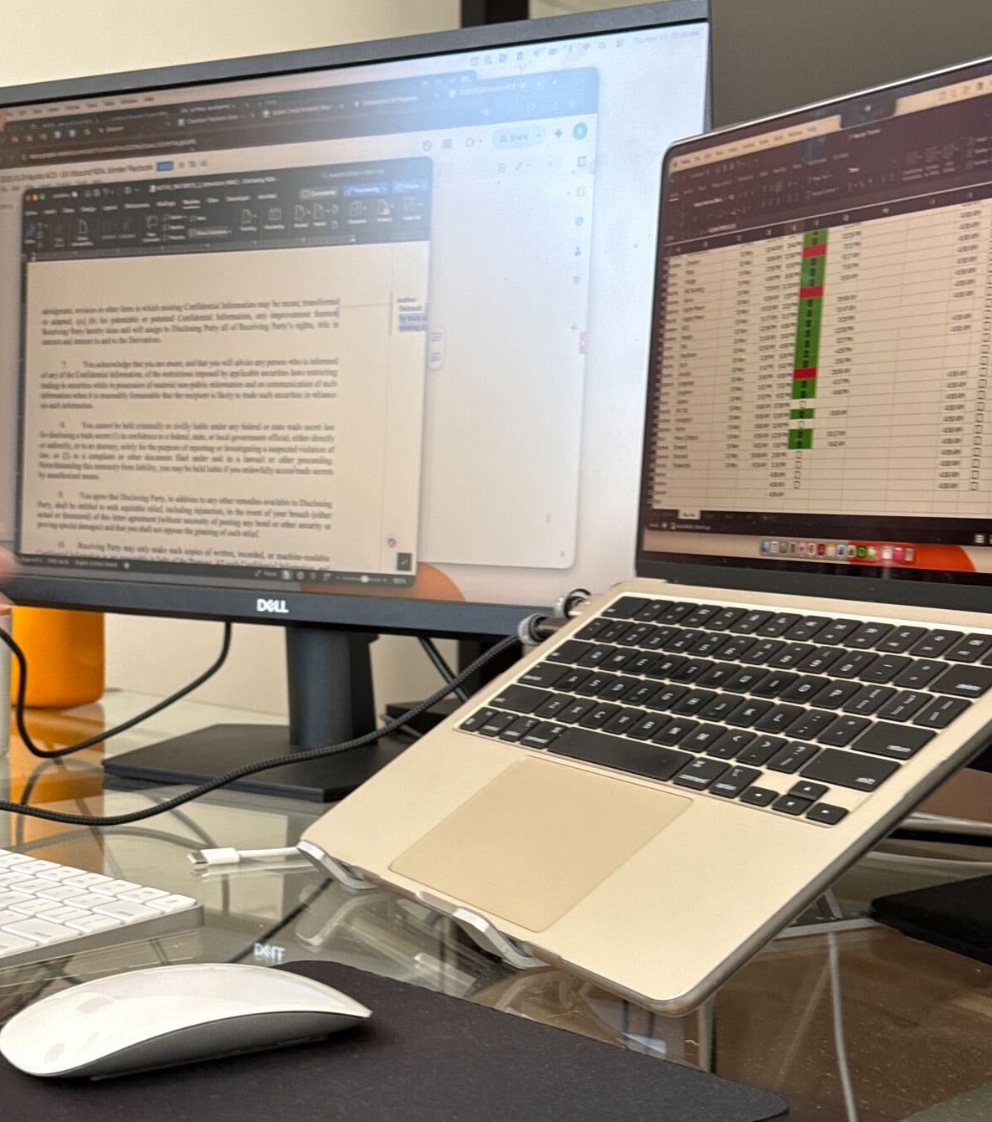 Spreadsheet-based document trackers used by lawyers at our partner firm in Dallas